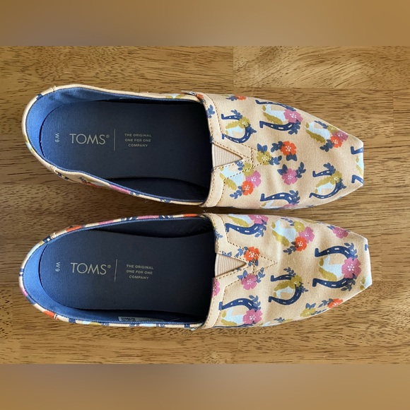 Toms Lucky Horseshoe Alpargatas slip-on flats Womens size 9 - Picture 3 of 7